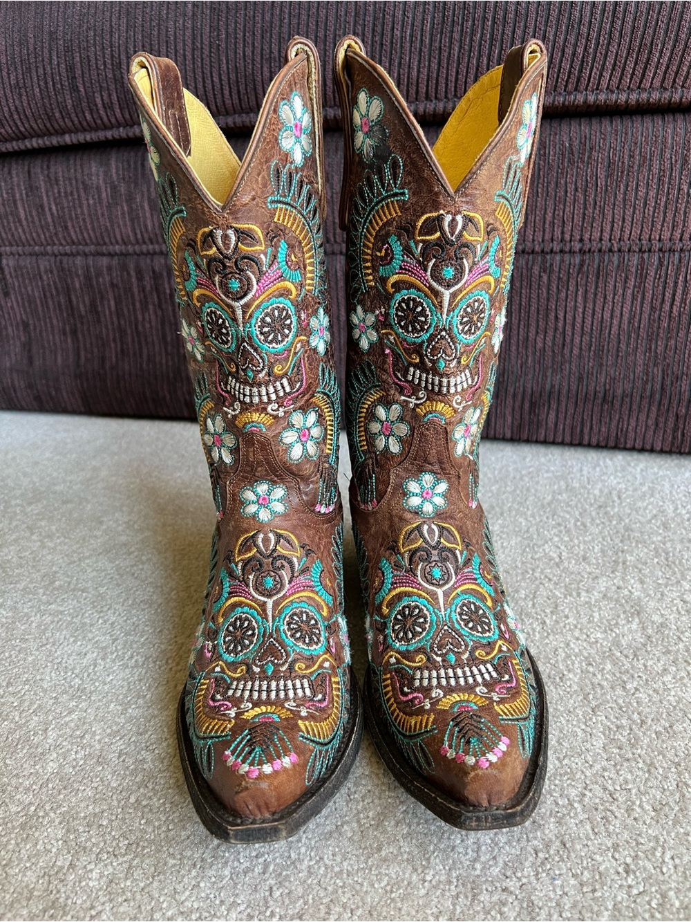 Cavenders 10 B Skull Day Of The Dead Western Cowboy Cowgirl Boots